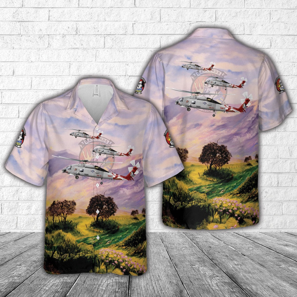 Us Navy Hawaiian Shirt, US Navy Sikorsky SH-60B Seahawk (S-70B-1) Of HSL-51 Warlords 2007 Hawaiian Shirt
