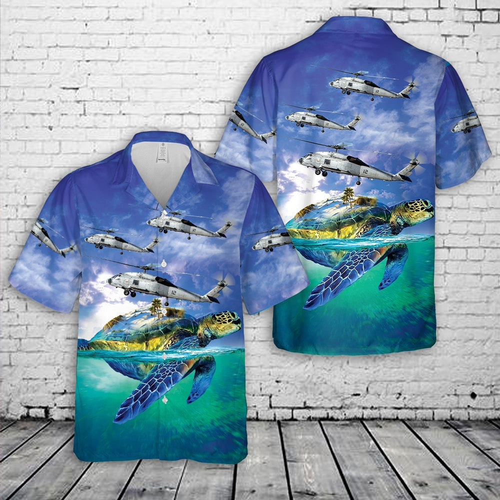 Us Navy Hawaiian Shirt, US Navy Sikorsky SH-60F Ocean Hawk (S-70B-4) Hawaiian Shirt, Military Hawaiian Shirt