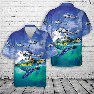 Us Navy Hawaiian Shirt, US Navy Sikorsky SH-60F Ocean Hawk (S-70B-4) Hawaiian Shirt, Military Hawaiian Shirt
