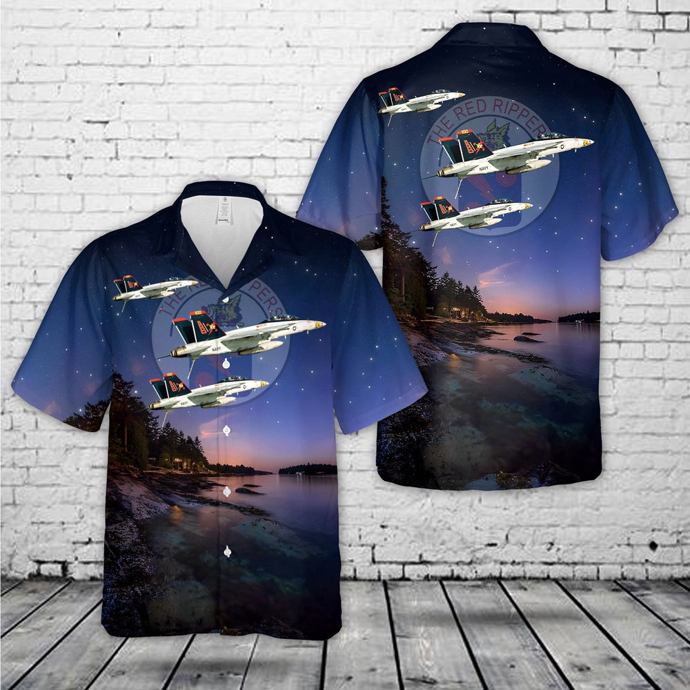 Us Navy Hawaiian Shirt, US Navy Strike Fighter Squadron 11 (VFA-11) F A-18Fs Hawaiian Shirt, Military Hawaiian Shirt