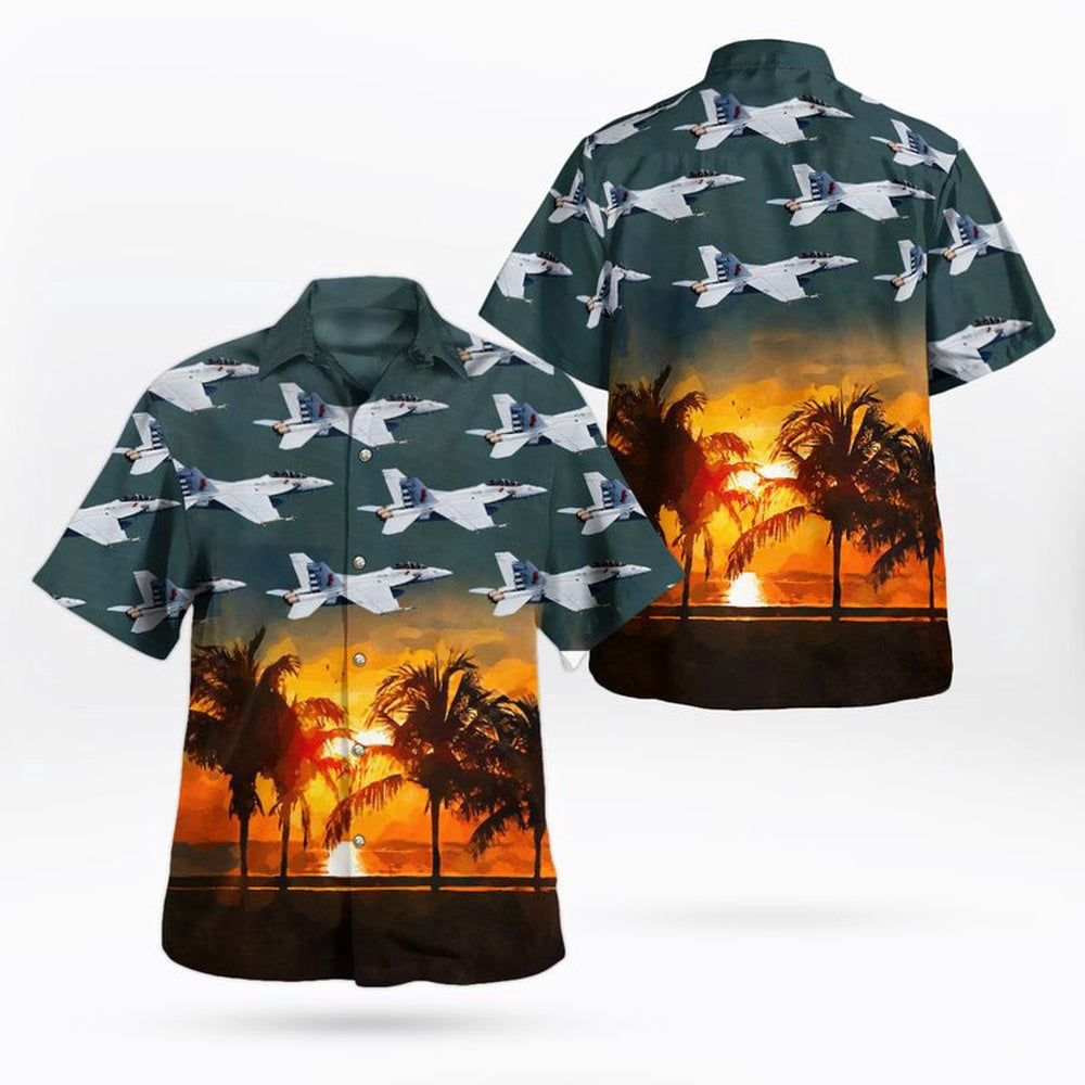 Us Navy Hawaiian Shirt, US Navy Strike Fighter Squadron 22 (VFA-22) Hawaiian Shirt, Military Hawaiian Shirt