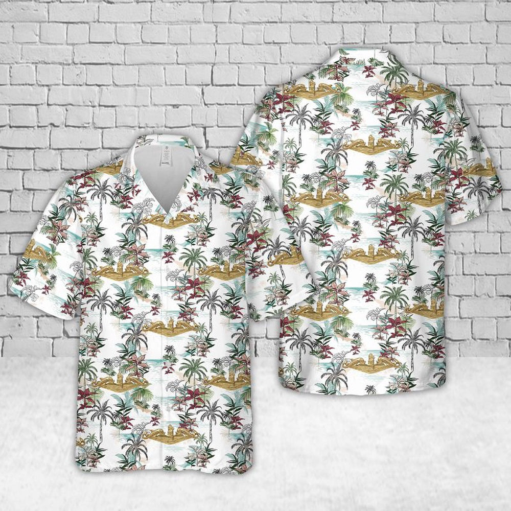 Us Navy Hawaiian Shirt, US Navy Submarine Badge - WWII Gold Hawaiian Shirt, Military Hawaiian Shirt