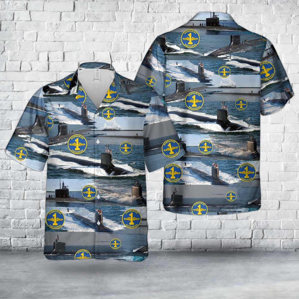 Us Navy Hawaiian Shirt, US Navy Submarine Squadron 1 SUBRON 1 Hawaiian Shirt, Military Hawaiian Shirt