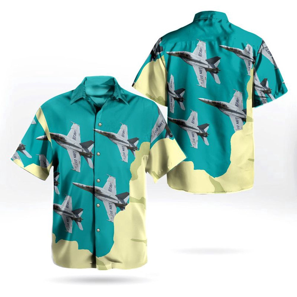 Us Navy Hawaiian Shirt, US Navy Sun 'n Fun Boeing FA-18F Super Hornet Hawaiian Shirt, Military Hawaiian Shirt