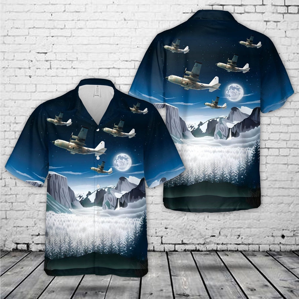Us Navy Hawaiian Shirt, US Navy TACAMO EC-130Q of VQ-4, in 1984 Hawaiian Shirt, Military Hawaiian Shirt