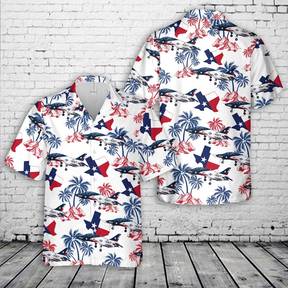 Us Navy Hawaiian Shirt, US Navy TW-2 Texas Flag T-45C Hawaiian Shirt, Military Hawaiian Shirt