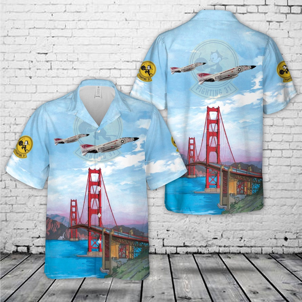 Us Navy Hawaiian Shirt, US Navy Tomcatters McDonnell F-4J-34-MC Phantom II (BuNo 155773) Hawaiian Shirt