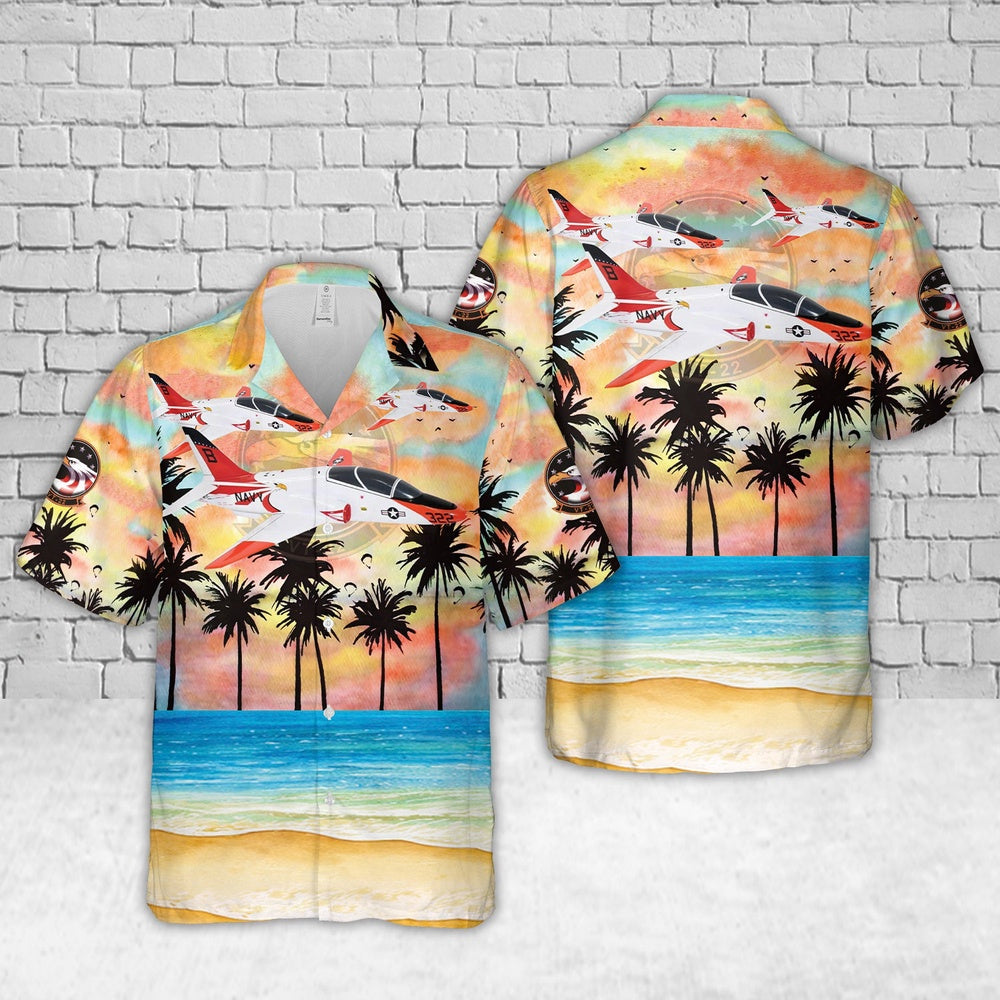 Us Navy Hawaiian Shirt, US Navy Training Squadron 22 (VT-22) Golden Eagles T-45C Goshawk Hawaiian Shirt