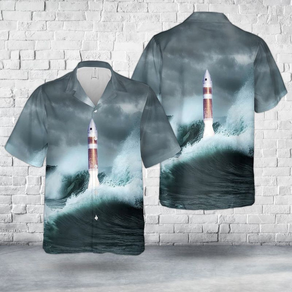 Us Navy Hawaiian Shirt, US Navy UGM-73 Poseidon Hawaiian Shirt, Military Hawaiian Shirt