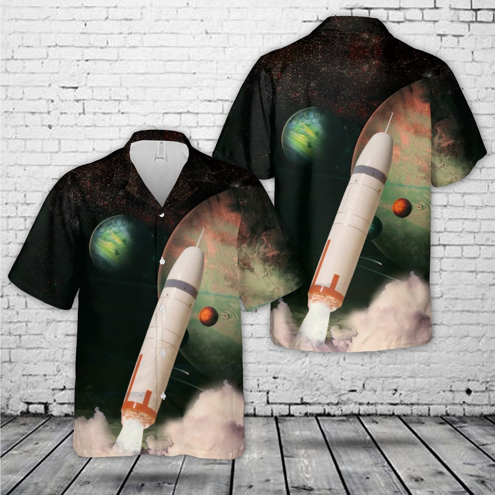 Us Navy Hawaiian Shirt, US Navy UGM-96 Trident I (C4) American submarine-launched ballistic missile (SLBM) Hawaiian Shirt