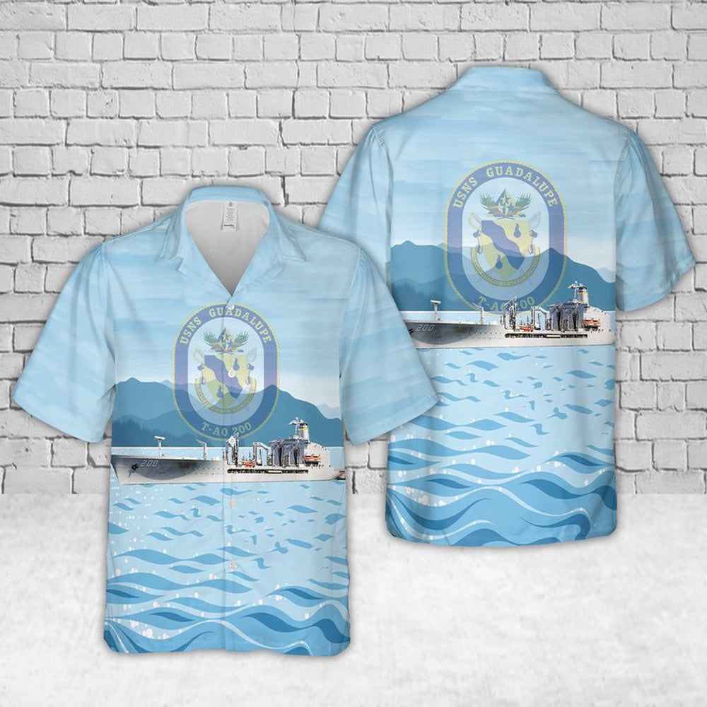 Us Navy Hawaiian Shirt, US Navy USNS Guadalupe (T-AO-200) Hawaiian Shirt, Military Hawaiian Shirt