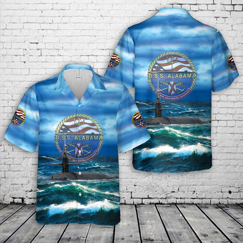 Us Navy Hawaiian Shirt, US Navy USS Alabama (SSBN-731) Ohio-class submarine Ballistic missile submarines Hawaiian Shirt