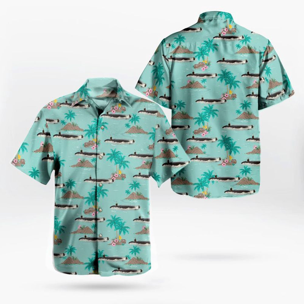 Us Navy Hawaiian Shirt, US Navy USS Alexandria SSN-757 Attack Submarine Hawaiian Shirt, Military Hawaiian Shirt