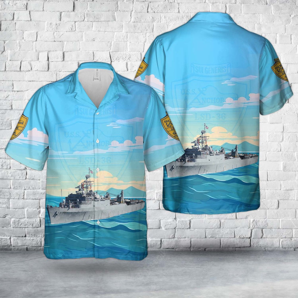 Us Navy Hawaiian Shirt, US Navy USS Anchorage (LSD-36) Hawaiian Shirt, Military Hawaiian Shirt