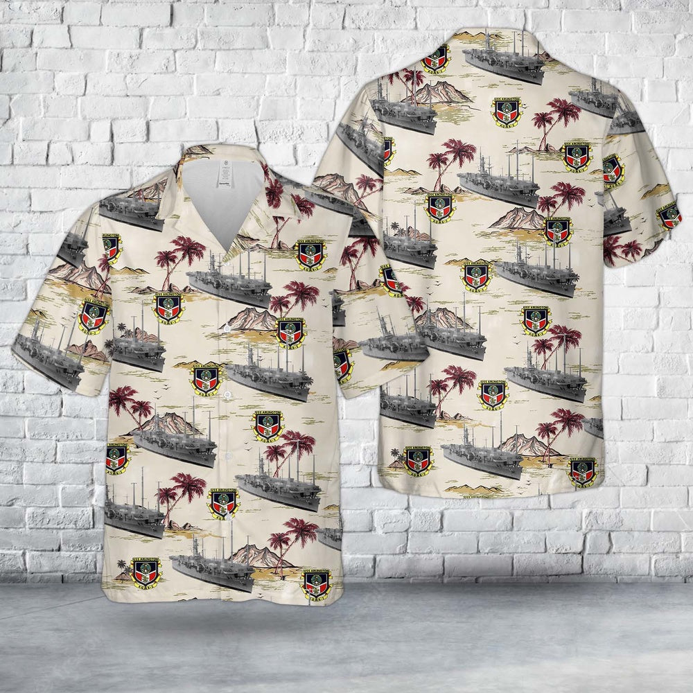 Us Navy Hawaiian Shirt, US Navy USS Arlington (AGMR-2) Hawaiian Shirt, Military Hawaiian Shirt
