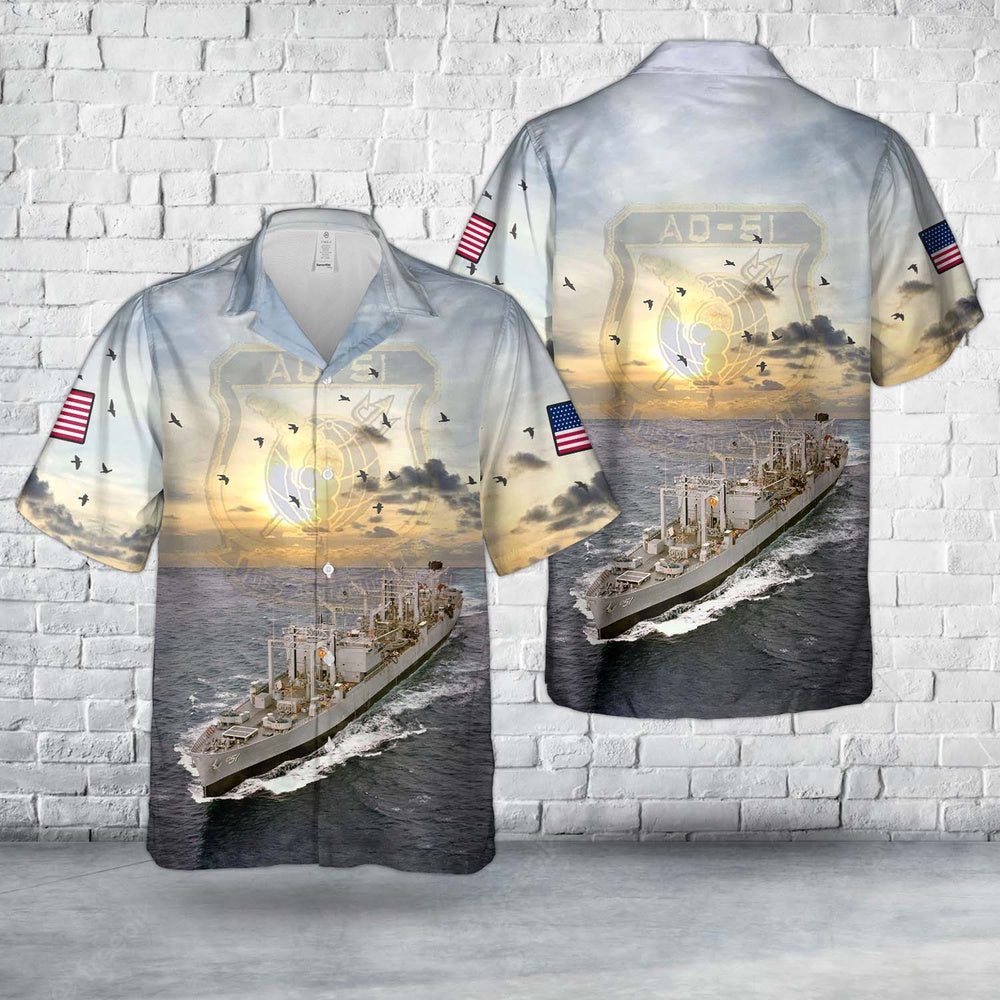 Us Navy Hawaiian Shirt, US Navy USS Ashtabula (AO-51) Hawaiian Shirt, Military Hawaiian Shirt