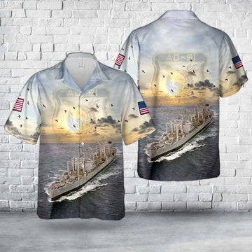 Us Navy Hawaiian Shirt, US Navy USS Ashtabula (AO-51) Hawaiian Shirt, Military Hawaiian Shirt
