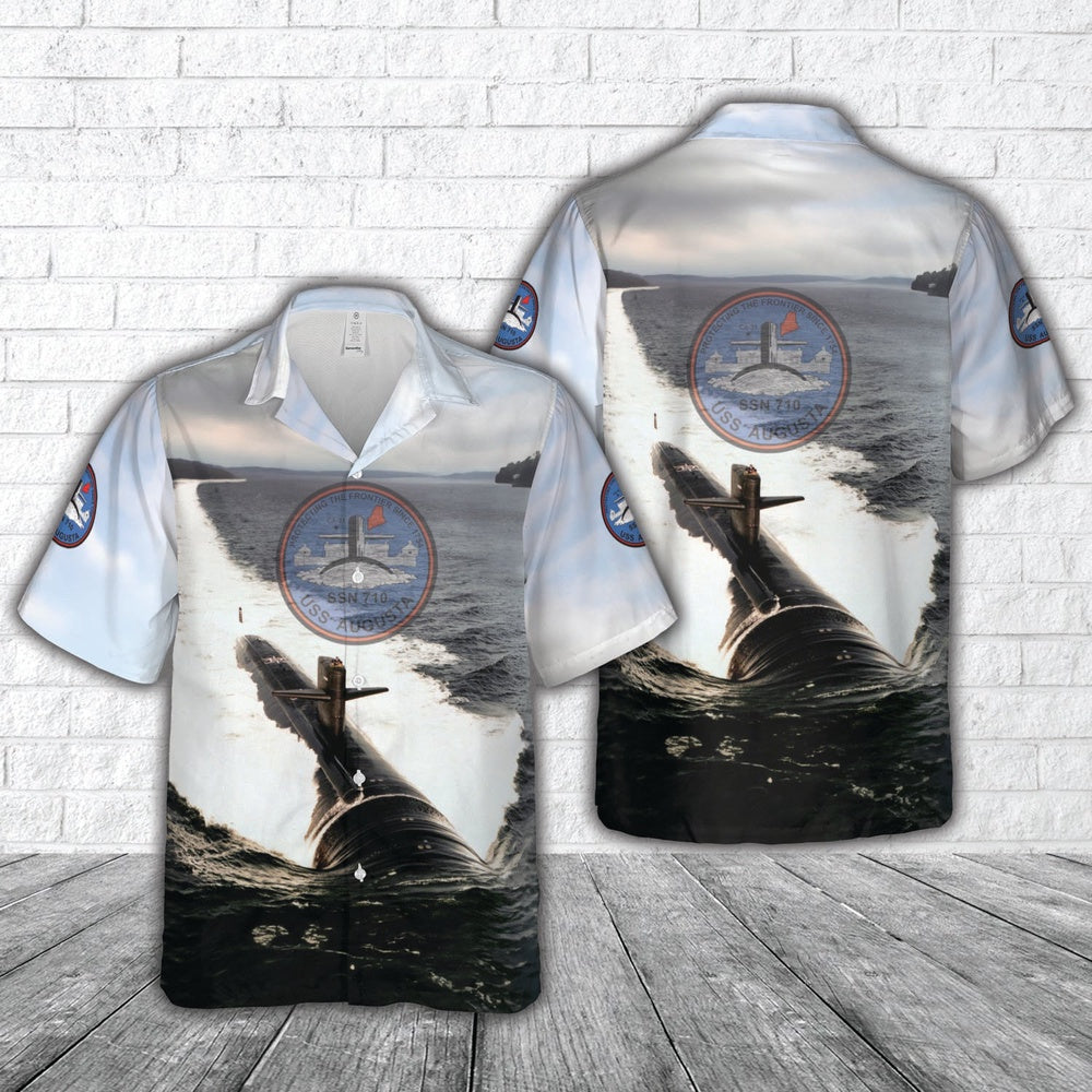 Us Navy Hawaiian Shirt, US Navy USS Augusta (SSN-710) Attack Submarine Hawaiian Shirt, Military Hawaiian Shirt