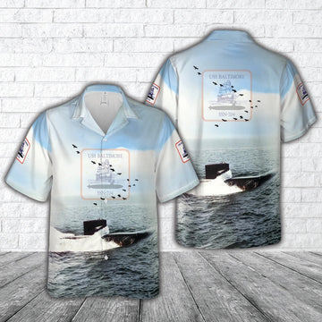 Us Navy Hawaiian Shirt, US Navy USS Baltimore (SSN-704) Hawaiian Shirt, Military Hawaiian Shirt