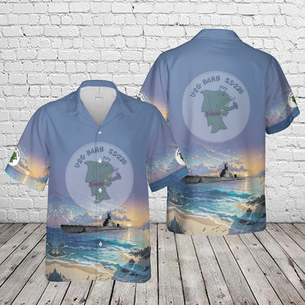 Us Navy Hawaiian Shirt, US Navy USS Barb (SS-220) Gato-class submarine In WWII Hawaiian Shirt