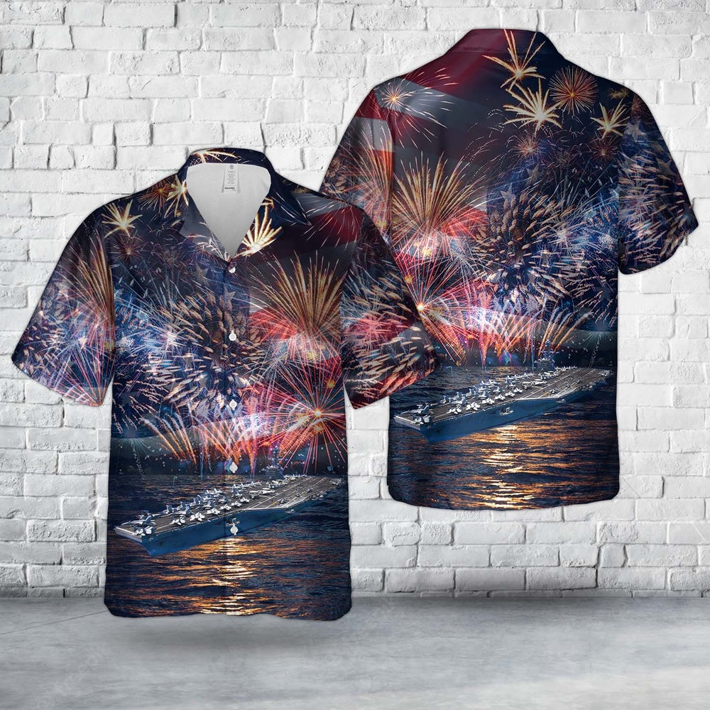 Us Navy Hawaiian Shirt, US Navy USS Carl Vinson (CVN-70), 4th Of July Hawaiian Shirt, Military Hawaiian Shirt