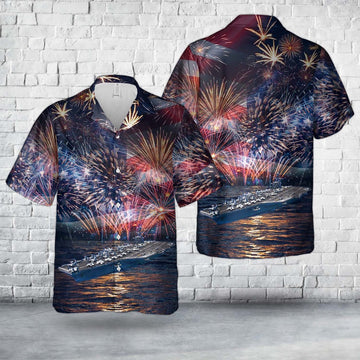 Us Navy Hawaiian Shirt, US Navy USS Carl Vinson (CVN-70), 4th Of July Hawaiian Shirt, Military Hawaiian Shirt