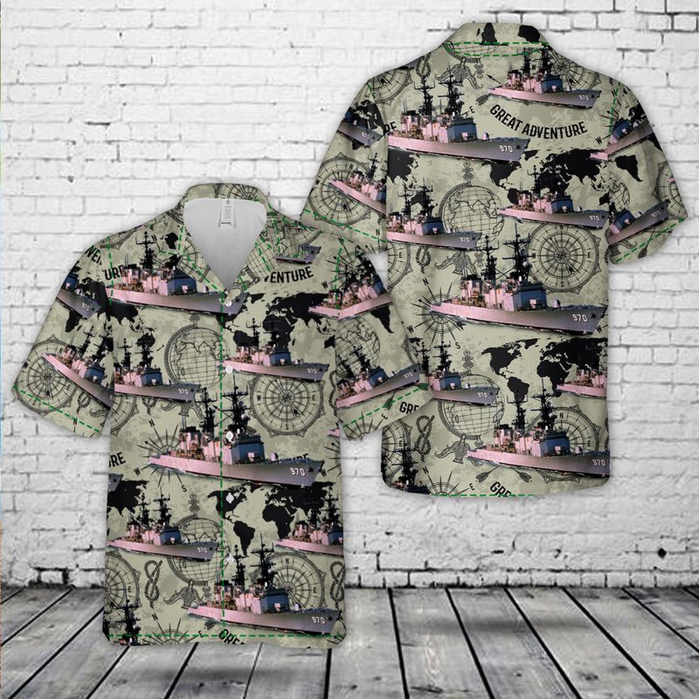 Us Navy Hawaiian Shirt, US Navy USS Caron DD-970 Hawaiian Shirt, Military Hawaiian Shirt