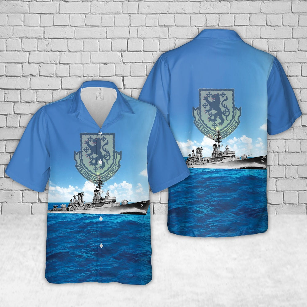 Us Navy Hawaiian Shirt, US Navy USS Charles F Adams (DD-952DDG-2) Hawaiian Shirt, Military Hawaiian Shirt