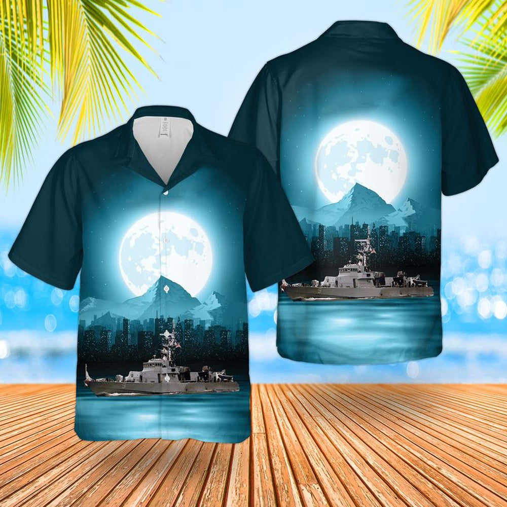 Us Navy Hawaiian Shirt, US Navy USS Chinook PC-9 Hawaiian Shirt, Military Hawaiian Shirt