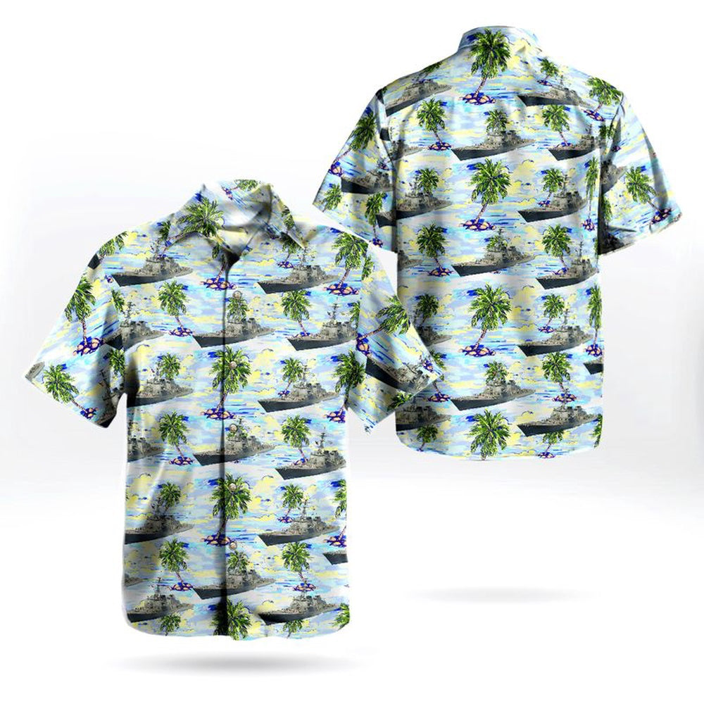 Us Navy Hawaiian Shirt, US Navy USS Cole DDG-67 Destroyer Hawaiian Shirt, Military Hawaiian Shirt