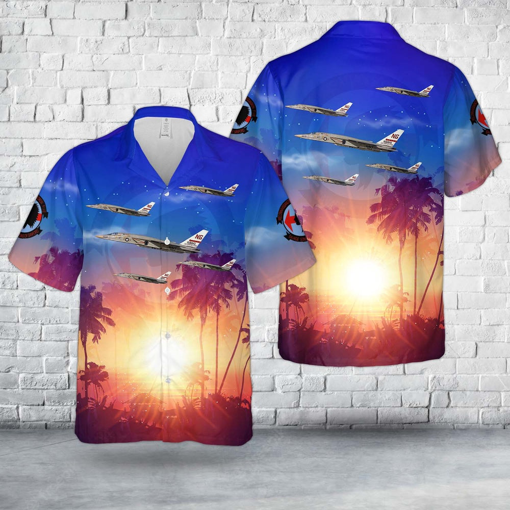 Us Navy Hawaiian Shirt, US Navy USS Constellation RVAH-5 Savage Sons RA-5C Vigilante BuNo 156610, NG-601, in-flight, 1974 Hawaiian Shirt