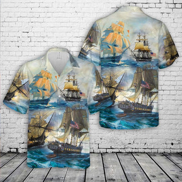 Us Navy Hawaiian Shirt, US Navy USS Constitution Hawaiian Shirt, Military Hawaiian Shirt