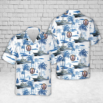 Us Navy Hawaiian Shirt, US Navy USS Curtis Wilbur (DDG-54) Arleigh Burke-class guided missile destroyer Hawaiian Shirt