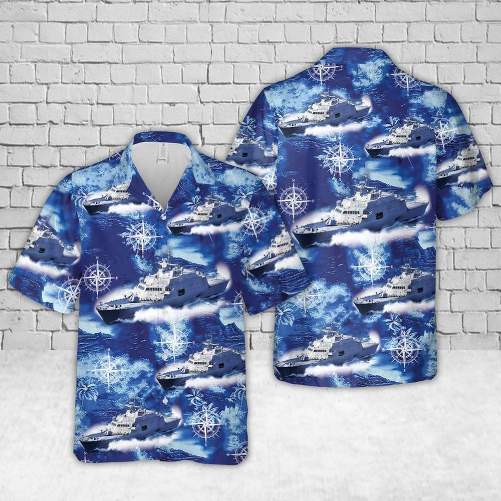 Us Navy Hawaiian Shirt, US Navy USS Detroit (LCS-7) Hawaiian Shirt, Military Hawaiian Shirt