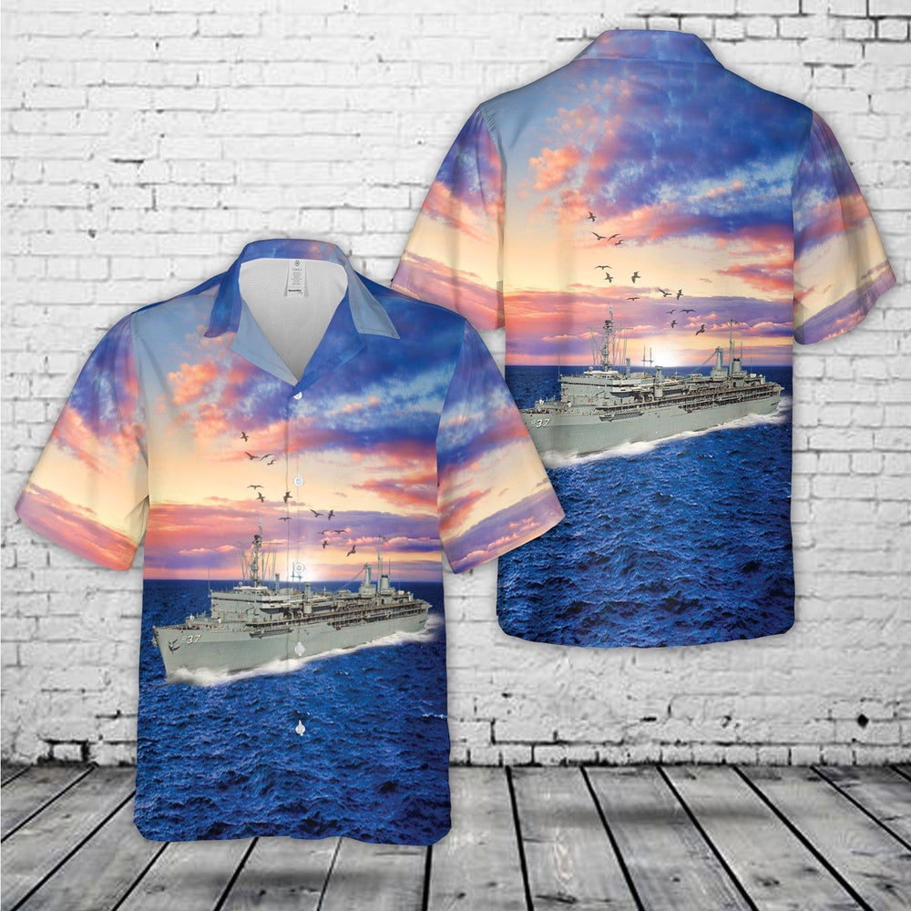 Us Navy Hawaiian Shirt, US Navy USS Dixon AS-37 Hawaiian Shirt, Military Hawaiian Shirt