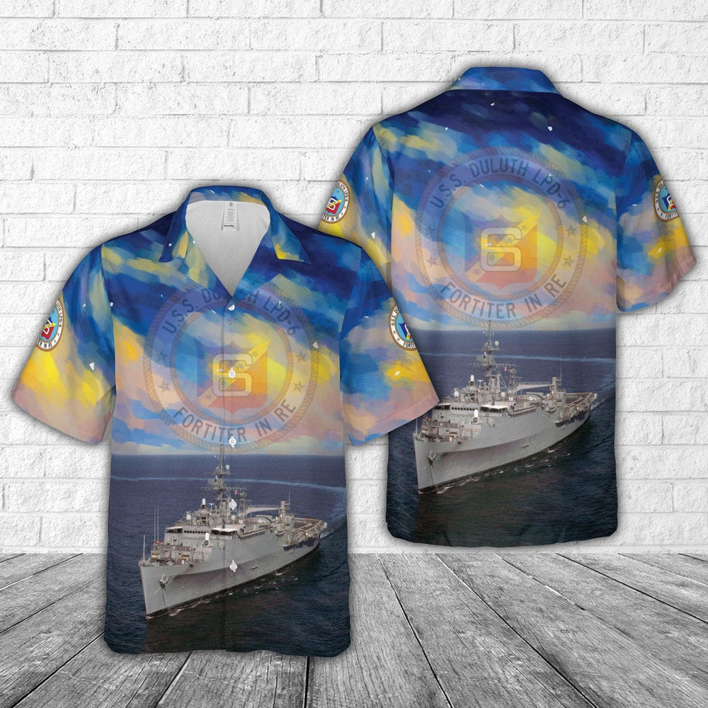 Us Navy Hawaiian Shirt, US Navy USS Duluth (LPD-6) Hawaiian Shirt, Military Hawaiian Shirt