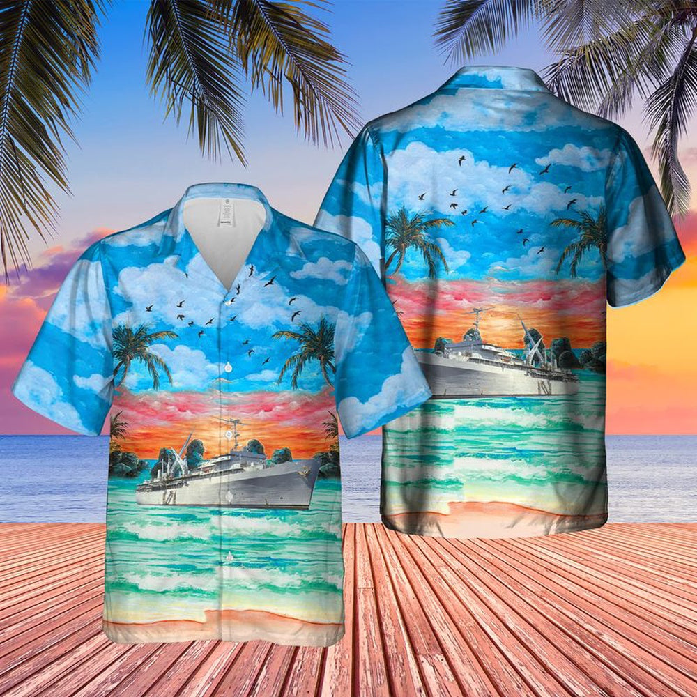 Us Navy Hawaiian Shirt, US Navy USS Emory S Land (AS-39) Hawaiian Shirt, Military Hawaiian Shirt