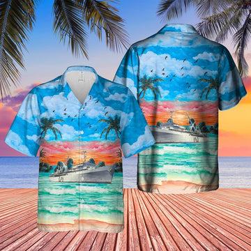 Us Navy Hawaiian Shirt, US Navy USS Emory S Land (AS-39) Hawaiian Shirt, Military Hawaiian Shirt