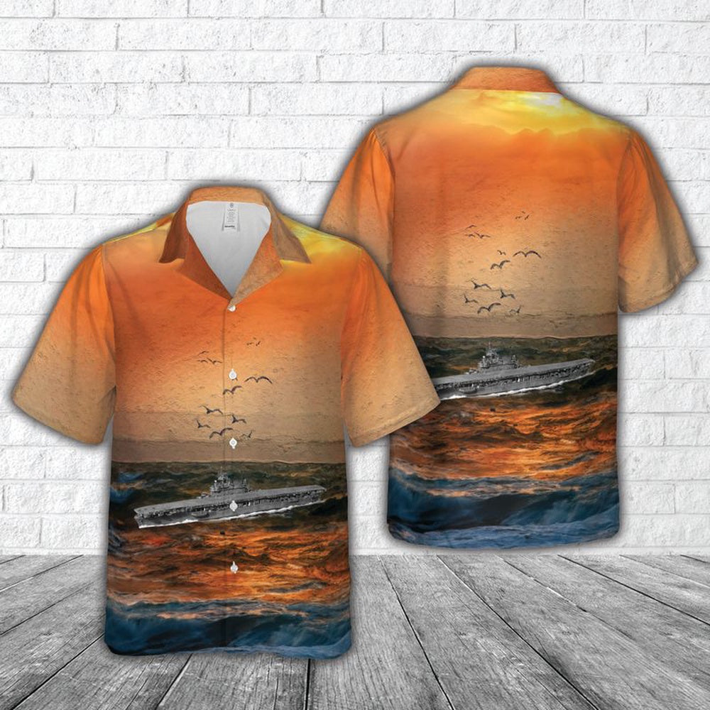 Us Navy Hawaiian Shirt, US Navy USS Enterprise (CV-6) Hawaiian Shirt, Military Hawaiian Shirt