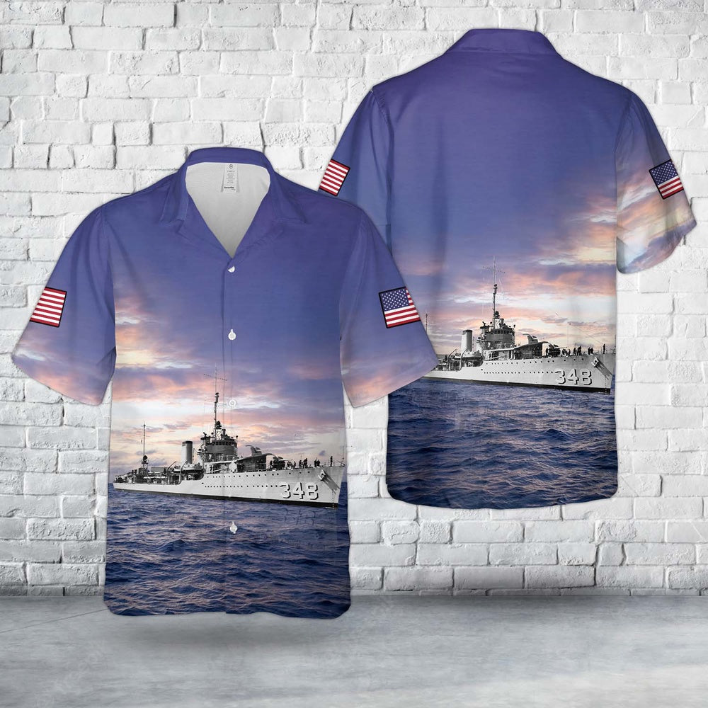 Us Navy Hawaiian Shirt, US Navy USS Farragut (DD-348) Hawaiian Shirt, Military Hawaiian Shirt