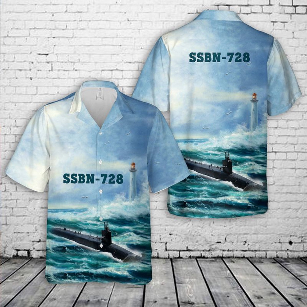 Us Navy Hawaiian Shirt, US Navy USS Florida (SSGN-728) Hawaiian Shirt, Military Hawaiian Shirt