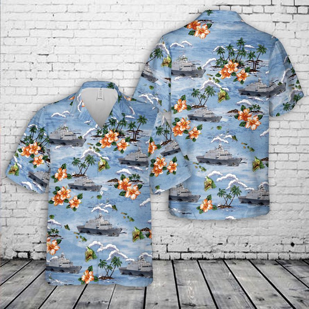 Us Navy Hawaiian Shirt, US Navy USS Fort Worth (LCS-3) Hawaiian Shirt, Military Hawaiian Shirt