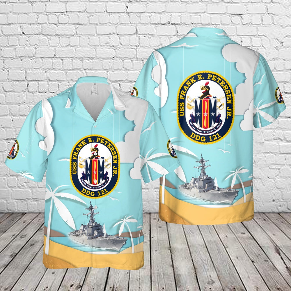 Us Navy Hawaiian Shirt, US Navy USS Frank E. Petersen Jr. (DDG-121) Arleigh Burke-class destroyers Hawaiian Shirt