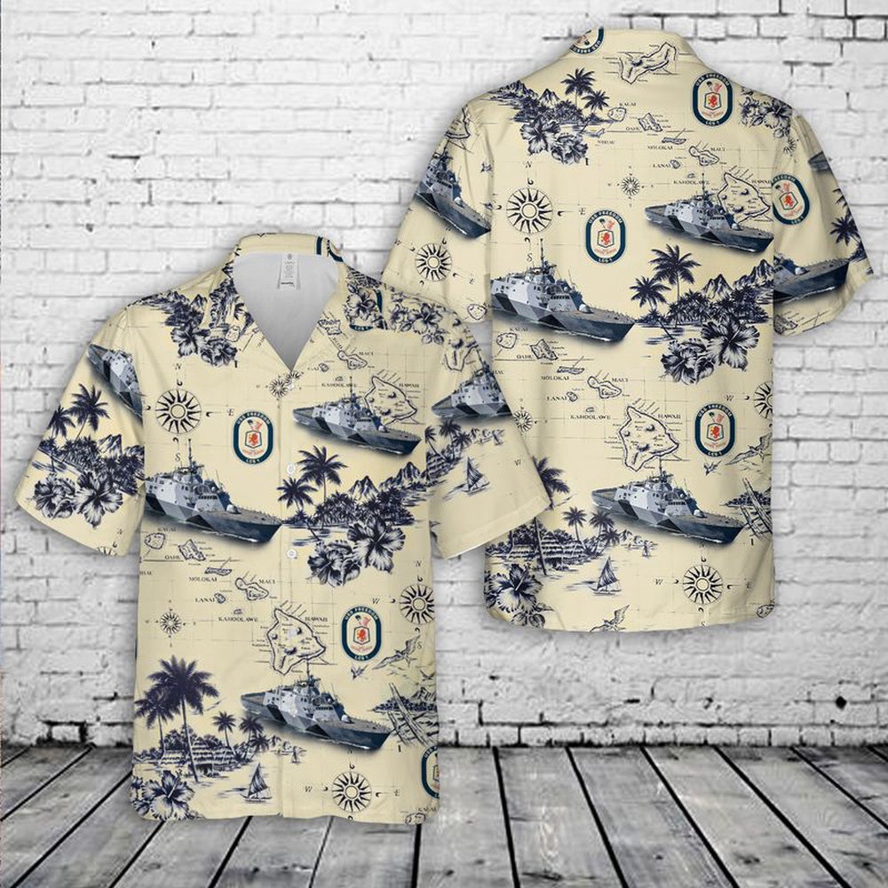 Us Navy Hawaiian Shirt, US Navy USS Freedom (LCS-1) Hawaiian Shirt, Military Hawaiian Shirt
