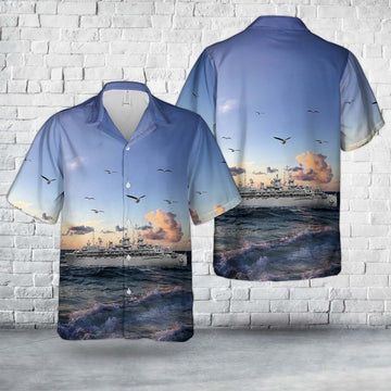 Us Navy Hawaiian Shirt, US Navy USS Fulton (AS-11) Hawaiian Shirt, Military Hawaiian Shirt