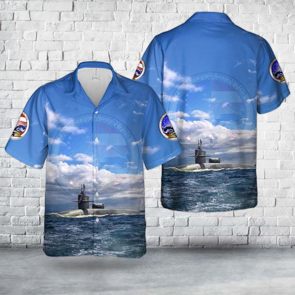 Us Navy Hawaiian Shirt, US Navy USS Georgia (SSBN-729SSGN-729) Ohio-class submarine Hawaiian Shirt