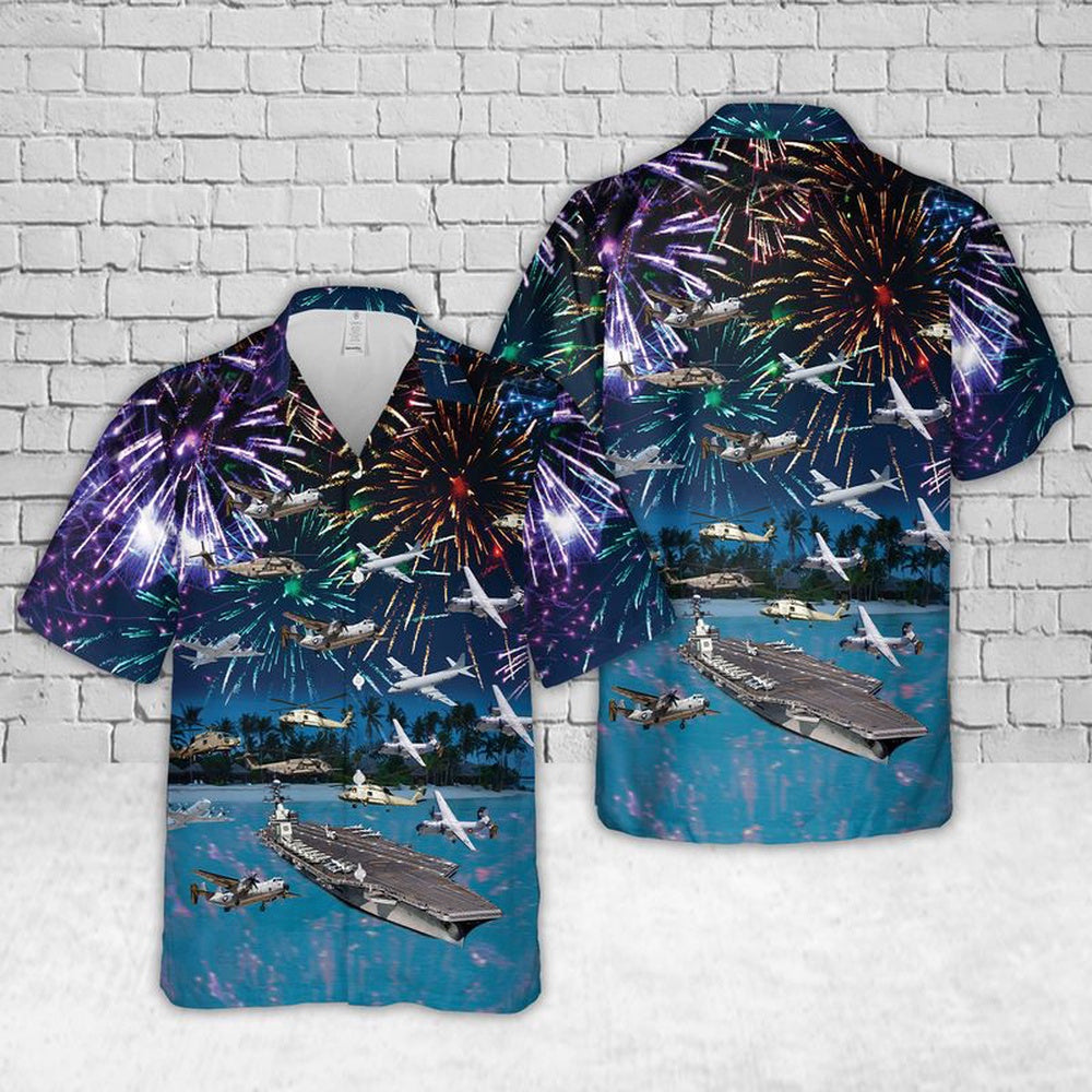 Us Navy Hawaiian Shirt, US Navy USS Gerald R Ford Hawaiian Shirt, Military Hawaiian Shirt