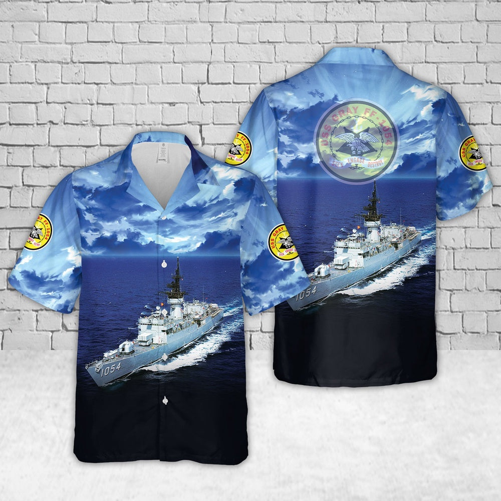 Us Navy Hawaiian Shirt, US Navy USS Gray (FF-1054) Knox-class frigate Hawaiian Shirt, Military Hawaiian Shirt