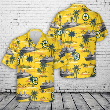 Us Navy Hawaiian Shirt, US Navy USS Green Bay LPD-20 Amphibious Transport Dock Hawaiian Shirt, Military Hawaiian Shirt