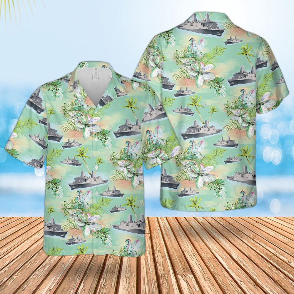 Us Navy Hawaiian Shirt, US Navy USS Green Bay (LPD-20) Hawaiian Shirt, Military Hawaiian Shirt